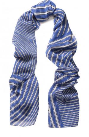 Шелковый шарф в полоску Escada. Цвет: синий