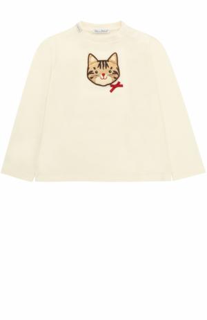 Хлопковый свитшот с аппликацией Dolce & Gabbana. Цвет: белый