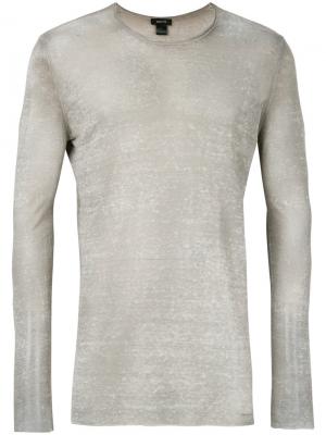 Прозрачный свитер плотной вязки Avant Toi. Цвет: серый
