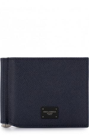Кожаный зажим для купюр с отделениями кредитных карт Dolce & Gabbana. Цвет: синий