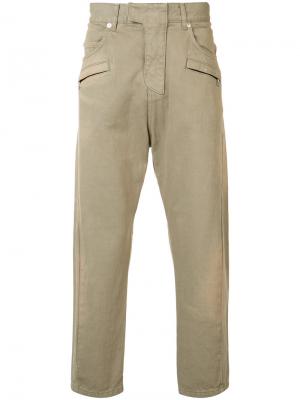 Укороченные свободные брюки Balmain. Цвет: коричневый