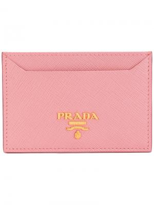 Визитница с логотипом Prada. Цвет: розовый и фиолетовый