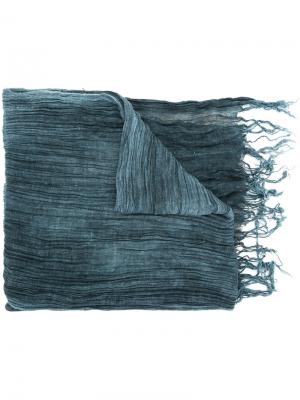 Плиссированный шарф Greg Lauren. Цвет: синий