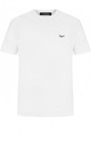 Однотонная хлопковая футболка Ermenegildo Zegna. Цвет: белый