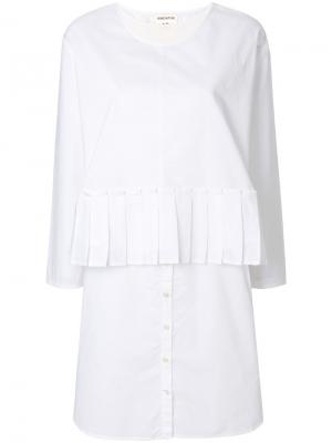 Платье-рубашка с плиссировкой Semicouture. Цвет: белый