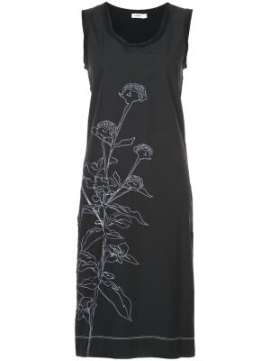 Платье шифт с цветочным принтом Jil Sander. Цвет: чёрный