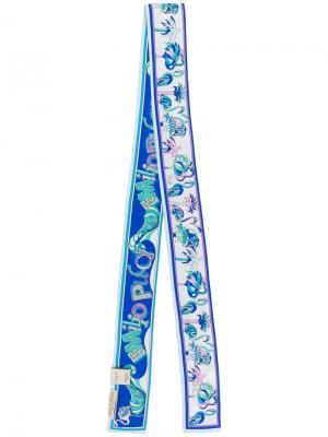 Узкий шарф Emilio Pucci. Цвет: синий