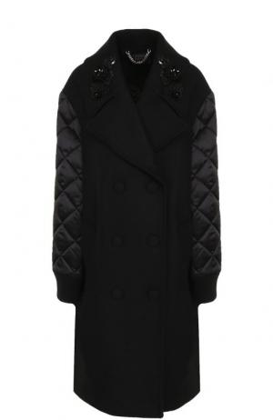 Пальто со стегаными рукавами и пайетками Markus Lupfer. Цвет: черный