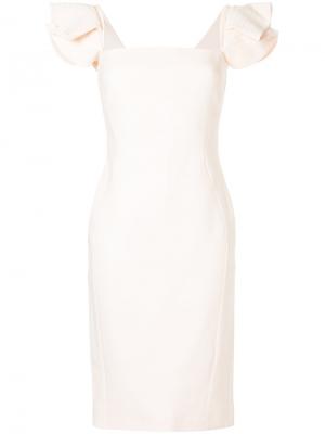 Приталенное платье с квадратным вырезом Antonio Berardi. Цвет: розовый и фиолетовый