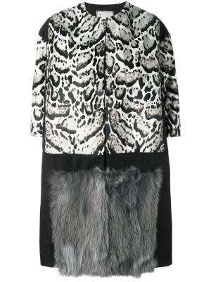 Меховое пальто с принтом Antonio Marras. Цвет: чёрный