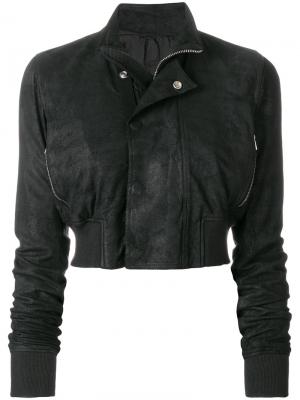 Укороченная куртка-бомбер Rick Owens. Цвет: чёрный