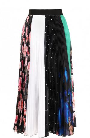 Плиссированная юбка-миди с принтом MSGM. Цвет: разноцветный