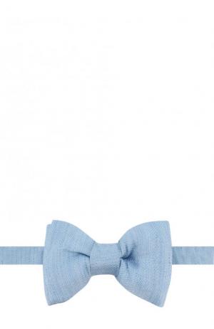 Галстук-бабочка из смеси льна и шелка Tom Ford. Цвет: голубой