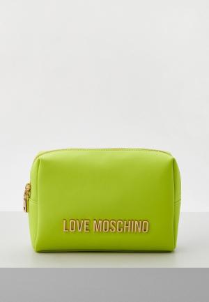 Косметичка Love Moschino. Цвет: зеленый