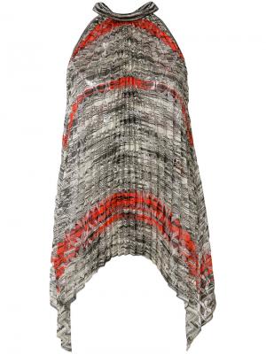 Плиссированная блузка дизайна колор-блок Missoni. Цвет: серый