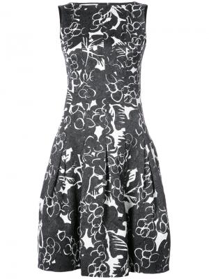 Жаккардовое платье с расклешенной юбкой Oscar de la Renta. Цвет: чёрный