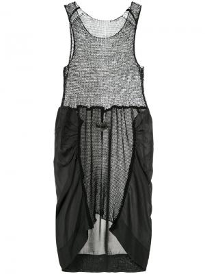 Вязаное платье с панельным дизайном Uma Wang. Цвет: чёрный