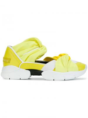Кроссовки с перекрученными деталями Emilio Pucci. Цвет: жёлтый и оранжевый
