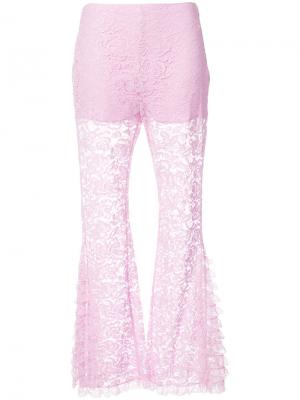 Расклешенные кружевные брюки Givenchy. Цвет: розовый и фиолетовый
