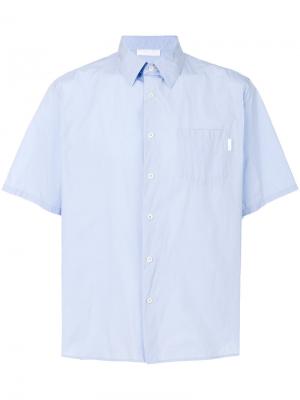 Классическая рубашка с короткими рукавами Prada. Цвет: синий