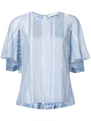 Полосатая блузка с рукавами-кейпом Kimora Lee Simmons. Цвет: синий