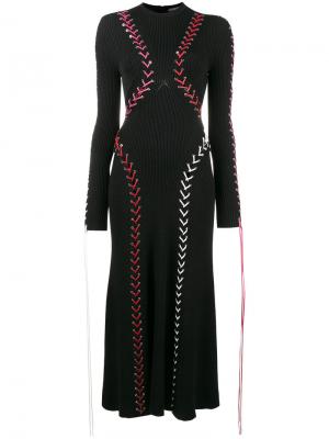 Платье со шнуровкой Alexander McQueen. Цвет: чёрный