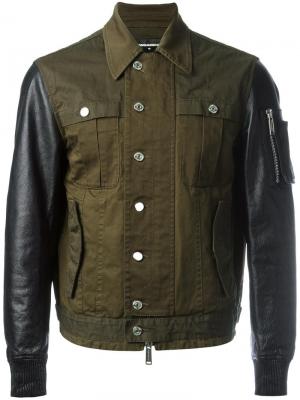 Куртка-бомбер с панельным дизайном Dsquared2. Цвет: зелёный