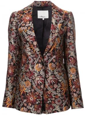 Пиджак с цветочным принтом 3.1 Phillip Lim. Цвет: коричневый