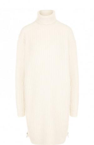 Удлиненный шерстяной пуловер с воротником-стойкой Givenchy. Цвет: кремовый