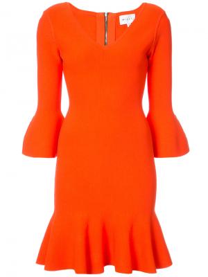 Приталенное платье с расклешенным подолом Milly. Цвет: жёлтый и оранжевый