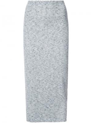 Вязаная юбка-карандаш Victoria Beckham. Цвет: синий
