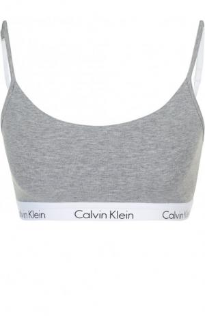 Хлопковый бюстгальтер с логотипом бренда Calvin Klein Underwear. Цвет: серый