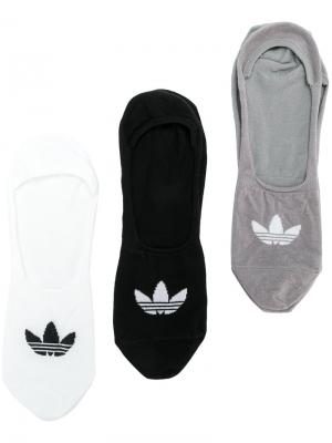 Комплект 3 пар носков Adidas. Цвет: чёрный