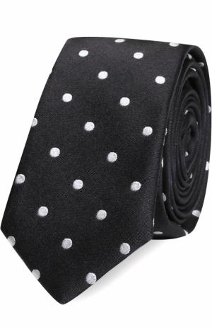 Шелковый галстук с узором Dolce & Gabbana. Цвет: черный