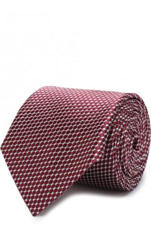 Шелковый галстук с узором Emporio Armani. Цвет: бордовый