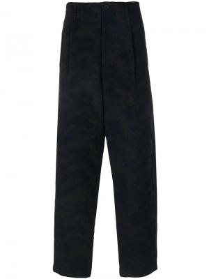 Классические брюки с заниженным шаговым швом Yohji Yamamoto. Цвет: синий