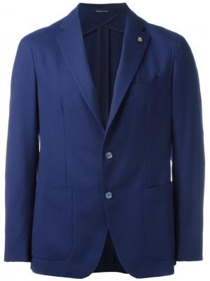 Пиджак с застежкой на две пуговицы Tagliatore. Цвет: синий