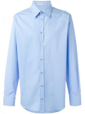 Рубашка с заостренным воротником Alexander McQueen. Цвет: синий