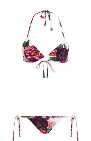 Раздельный купальник с принтом Dolce & Gabbana. Цвет: разноцветный