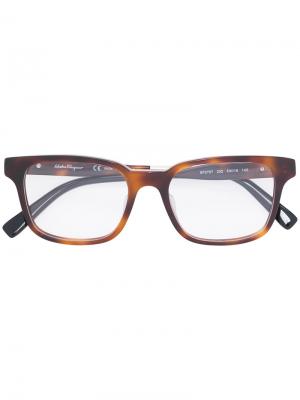 Square-frame optical glasses Salvatore Ferragamo Eyewear. Цвет: коричневый