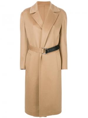 Пальто с запахом и поясом Calvin Klein 205W39nyc. Цвет: телесный