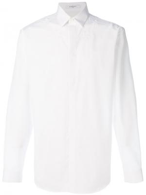 Рубашка с вышитыми звездами Givenchy. Цвет: белый