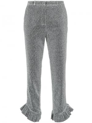 Укороченные строгие брюки Elaidi. Цвет: металлический