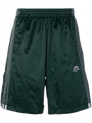 Спортивные брюки с вышивкой логотипа Adidas Originals By Alexander Wang. Цвет: зелёный