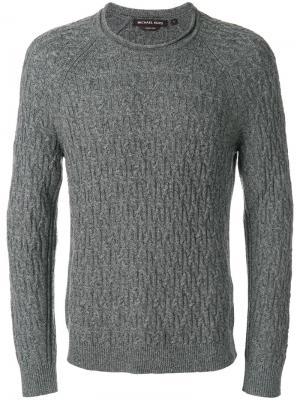 Фактурный трикотажный свитер Michael Kors Collection. Цвет: серый
