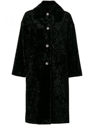 Свободное пальто с декорированными пуговицами Lanvin. Цвет: чёрный