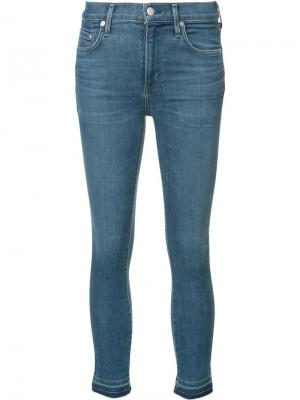 Укороченные джинсы кроя супер-скинни Citizens Of Humanity. Цвет: синий