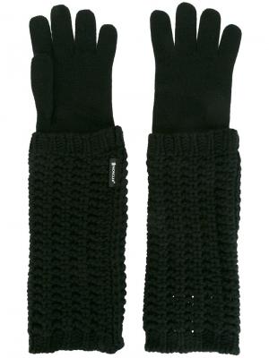 Удлиненные трикотажные перчатки Moncler. Цвет: чёрный
