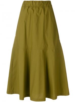 Пышная юбка миди Odeeh. Цвет: зелёный