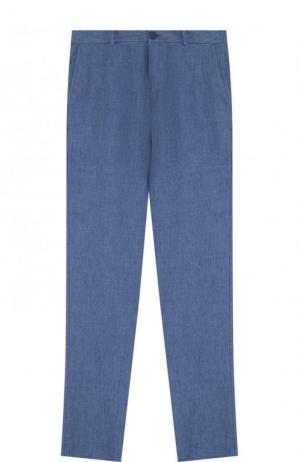 Льняные брюки Dal Lago. Цвет: голубой